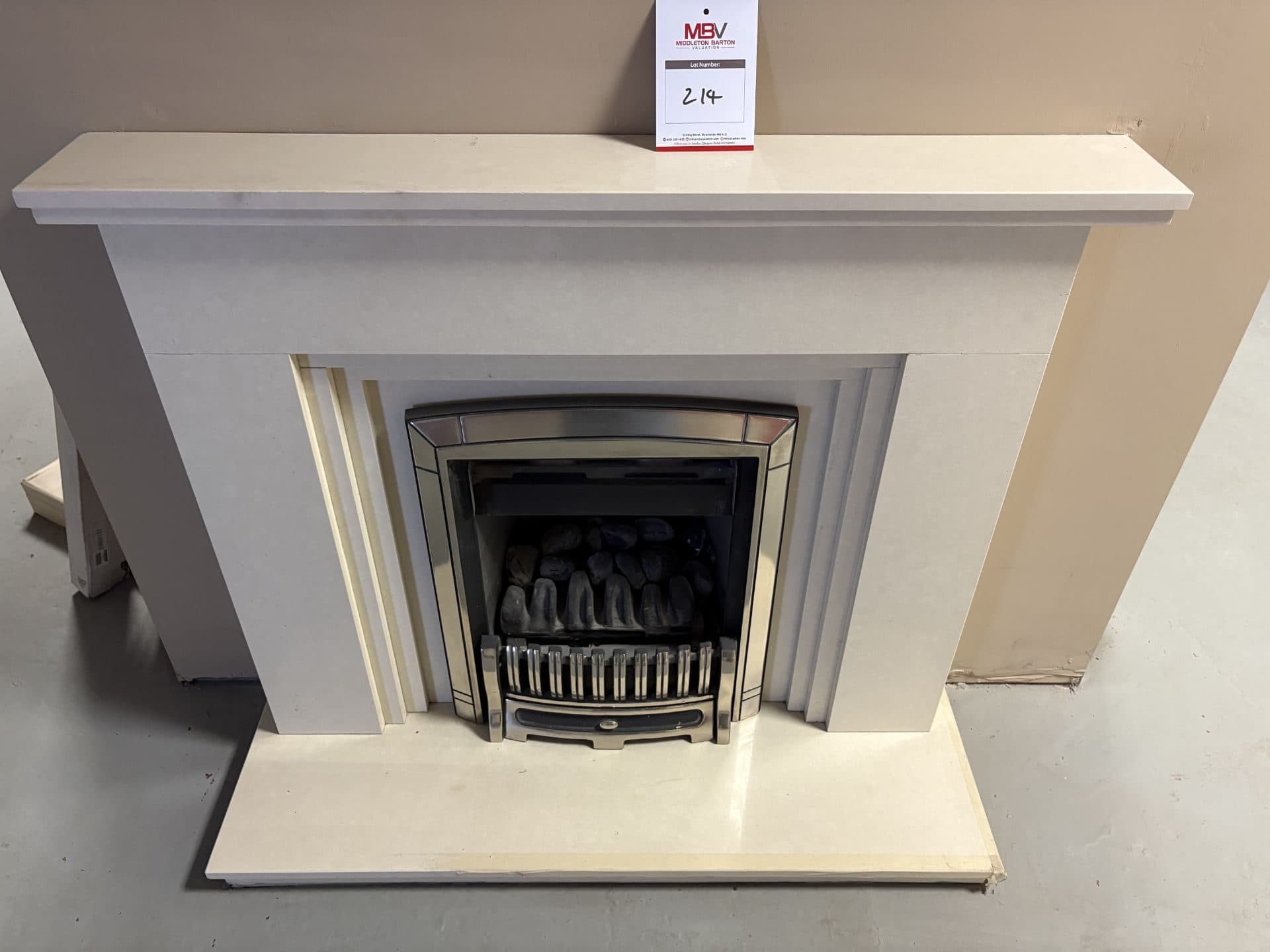 Gas Coal-Effect Inset Fire - Chrome Arch (ex-showroom)