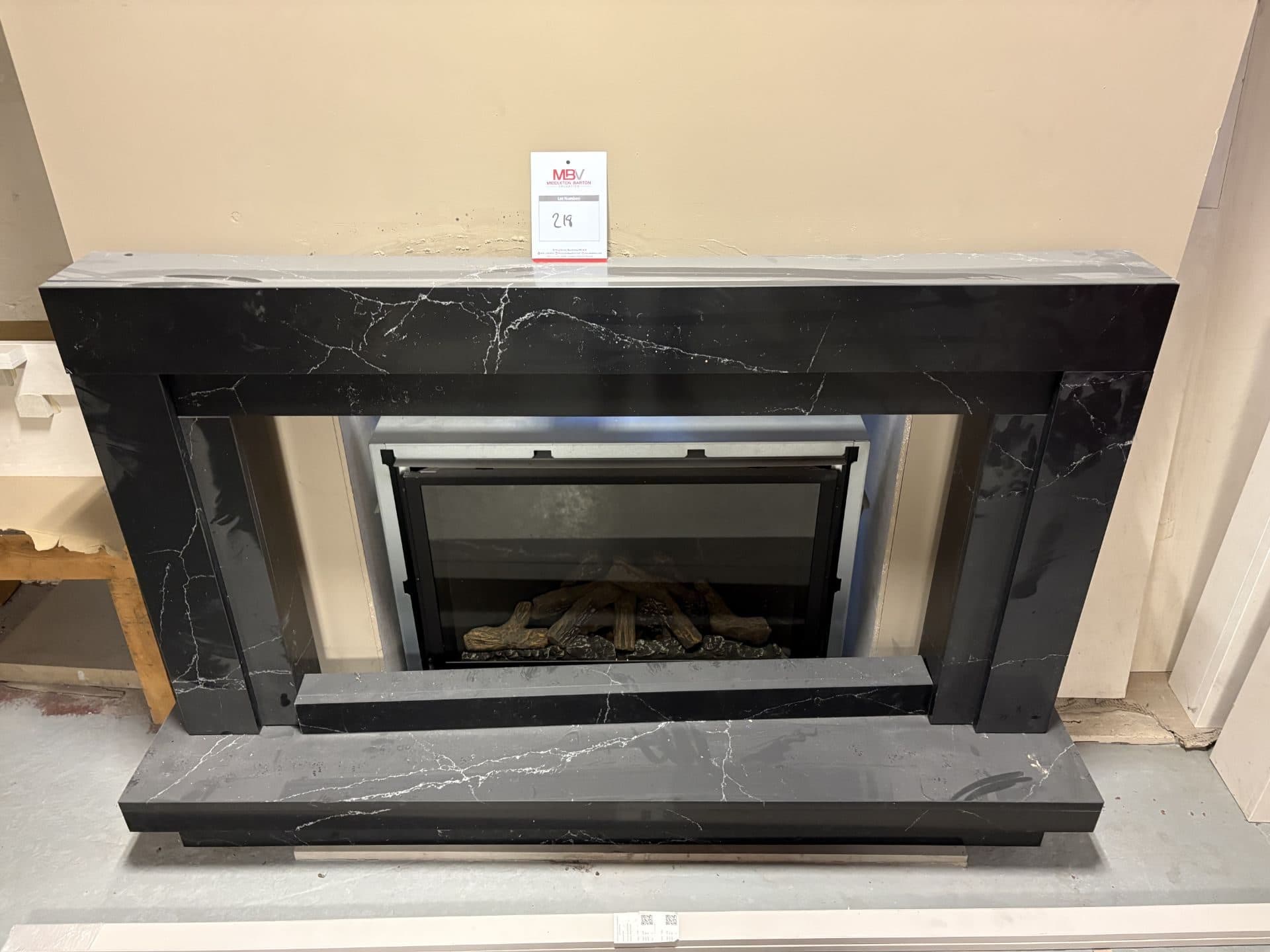 Electric Log-Effect Fire - Black, Glass-Fronted (ex-showroom)